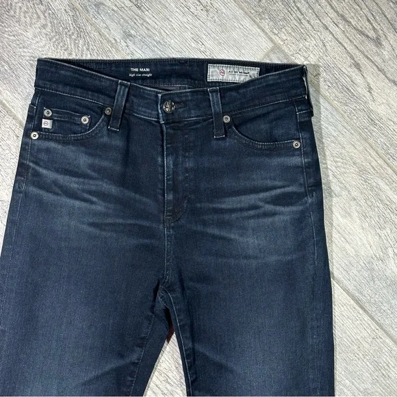 AG ADRIANO GOLDSCHMIED THE MARI Dark Wash High Rise Straight Leg Jeans 27 - Picture 2 of 15